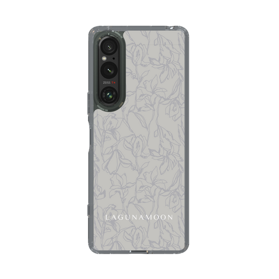 Slim Protection Case［ LAGUNAMOON - FlowerPattern - Grey ］