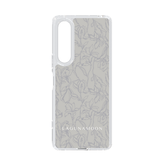 Slim Protection Case［ LAGUNAMOON - FlowerPattern - Grey ］