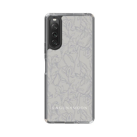 Slim Protection Case［ LAGUNAMOON - FlowerPattern - Grey ］