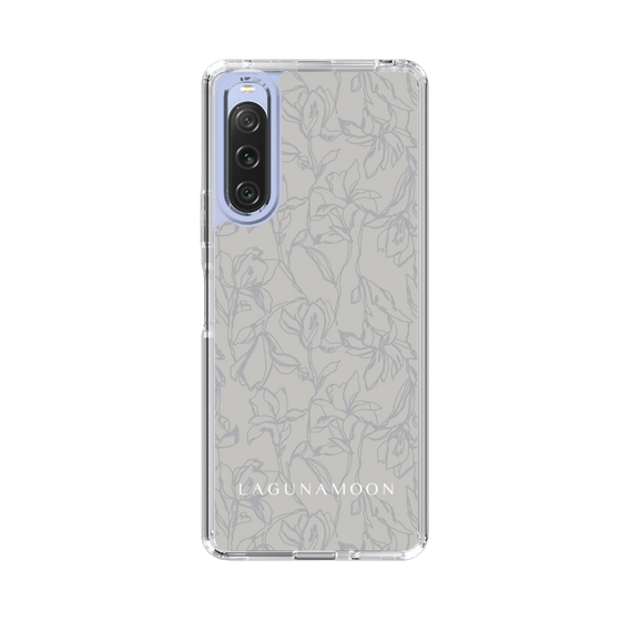 Slim Protection Case［ LAGUNAMOON - FlowerPattern - Grey ］