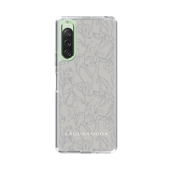 Slim Protection Case［ LAGUNAMOON - FlowerPattern - Grey ］