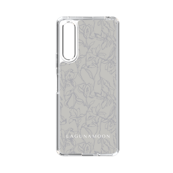 Slim Protection Case［ LAGUNAMOON - FlowerPattern - Grey ］
