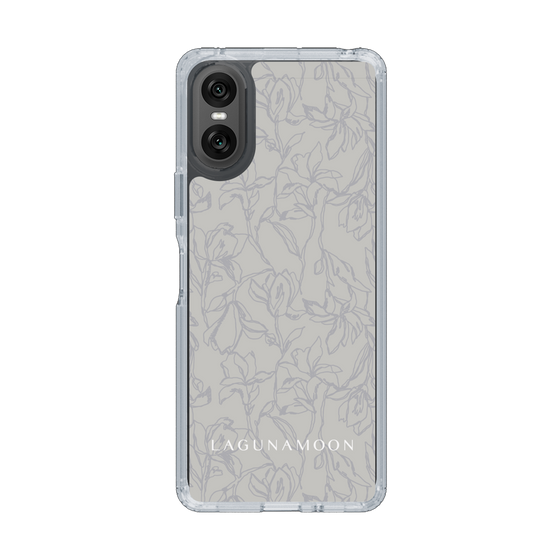Slim Protection Case［ LAGUNAMOON - FlowerPattern - Grey ］
