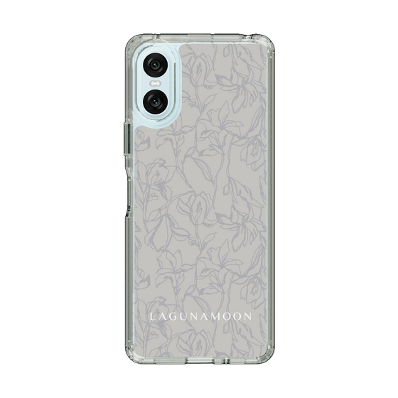 Slim Protection Case［ LAGUNAMOON - FlowerPattern - Grey ］