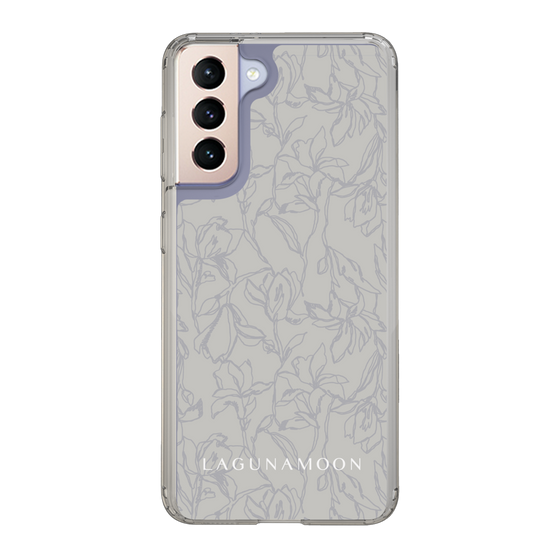 Slim Protection Case［ LAGUNAMOON - FlowerPattern - Grey ］