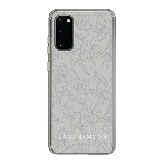 Slim Protection Case［ LAGUNAMOON - FlowerPattern - Grey ］