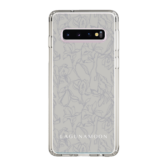 Slim Protection Case［ LAGUNAMOON - FlowerPattern - Grey ］