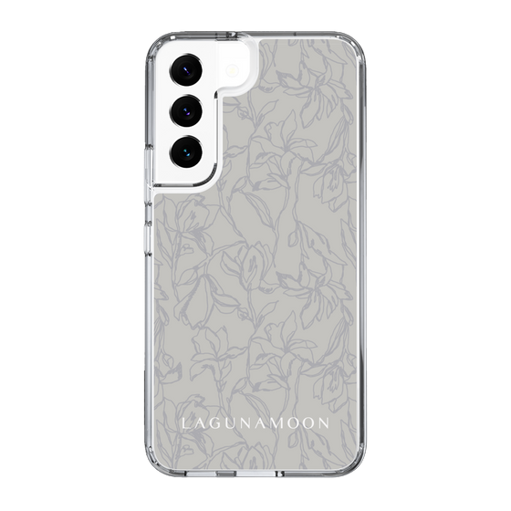 Slim Protection Case［ LAGUNAMOON - FlowerPattern - Grey ］