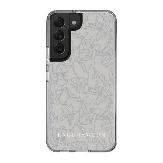 Slim Protection Case［ LAGUNAMOON - FlowerPattern - Grey ］