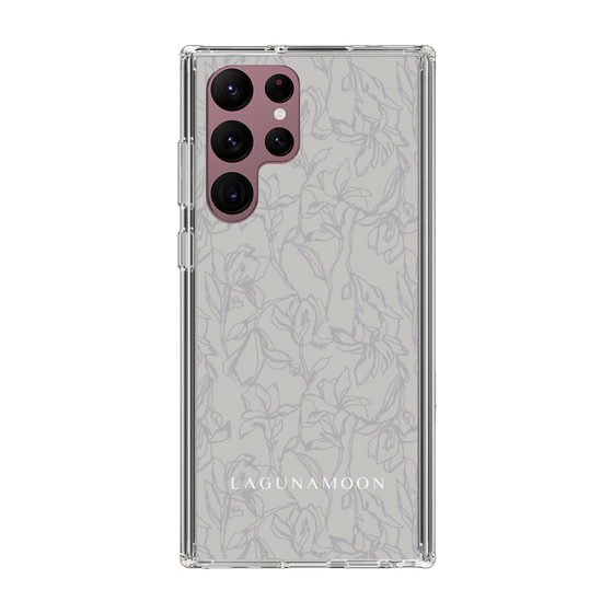 Slim Protection Case［ LAGUNAMOON - FlowerPattern - Grey ］