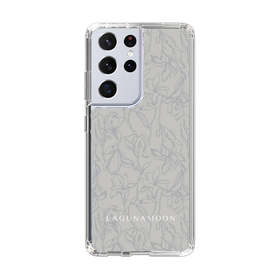 Slim Protection Case［ LAGUNAMOON - FlowerPattern - Grey ］