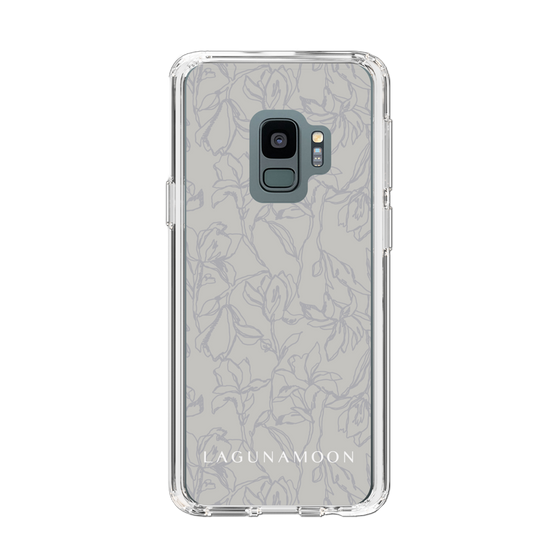 Slim Protection Case［ LAGUNAMOON - FlowerPattern - Grey ］