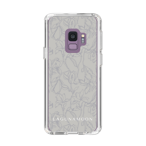 Slim Protection Case［ LAGUNAMOON - FlowerPattern - Grey ］