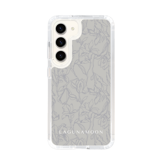 Slim Protection Case［ LAGUNAMOON - FlowerPattern - Grey ］