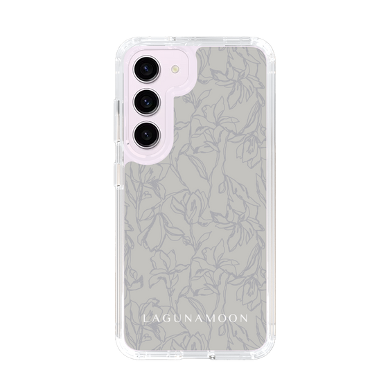 Slim Protection Case［ LAGUNAMOON - FlowerPattern - Grey ］