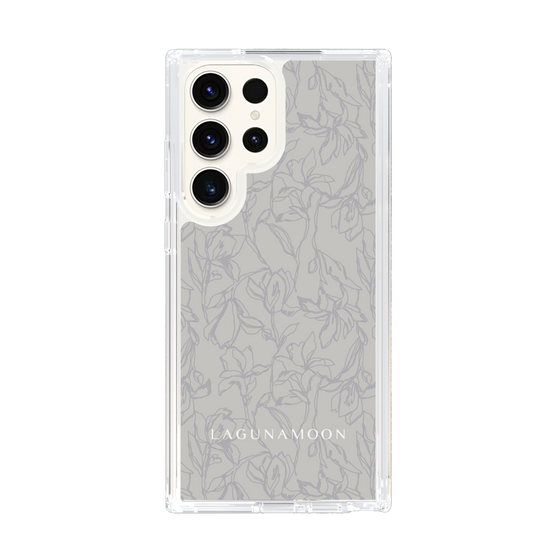 Slim Protection Case［ LAGUNAMOON - FlowerPattern - Grey ］