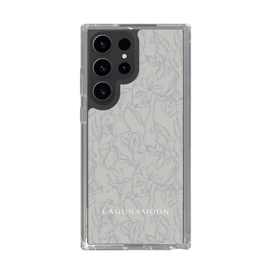 Slim Protection Case［ LAGUNAMOON - FlowerPattern - Grey ］