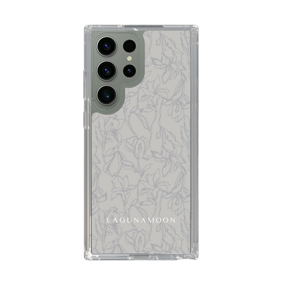 Slim Protection Case［ LAGUNAMOON - FlowerPattern - Grey ］