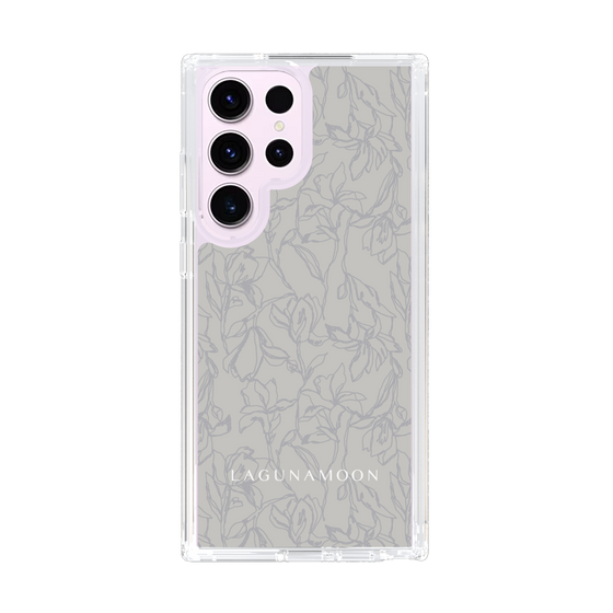 Slim Protection Case［ LAGUNAMOON - FlowerPattern - Grey ］