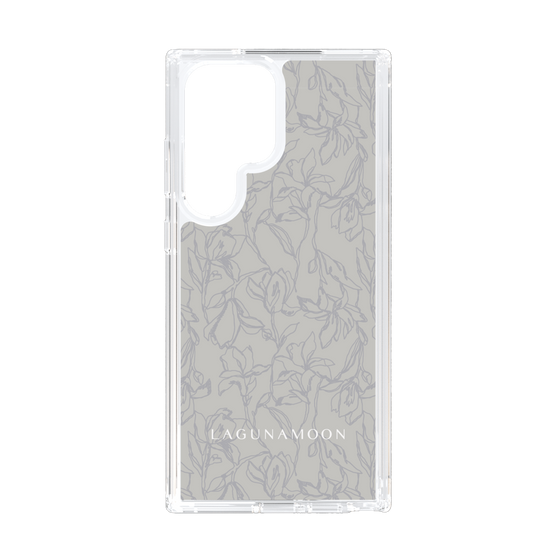 Slim Protection Case［ LAGUNAMOON - FlowerPattern - Grey ］