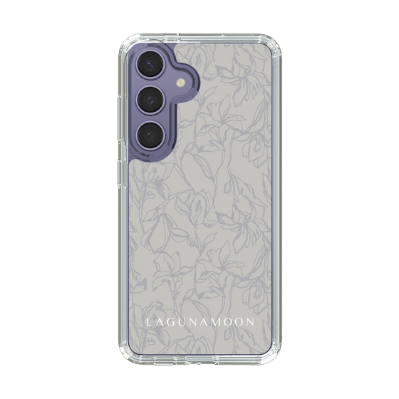 Slim Protection Case［ LAGUNAMOON - FlowerPattern - Grey ］