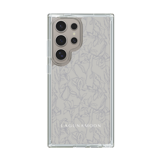 Slim Protection Case［ LAGUNAMOON - FlowerPattern - Grey ］