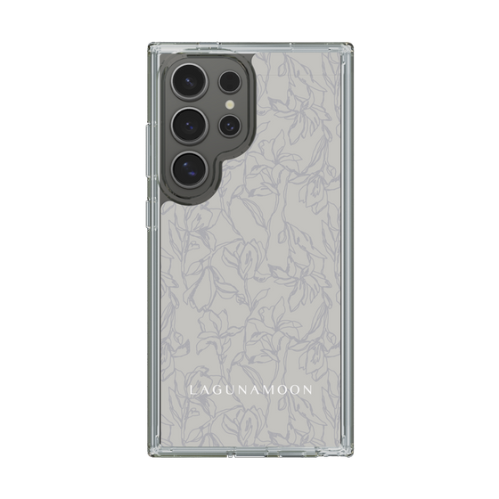Slim Protection Case［ LAGUNAMOON - FlowerPattern - Grey ］