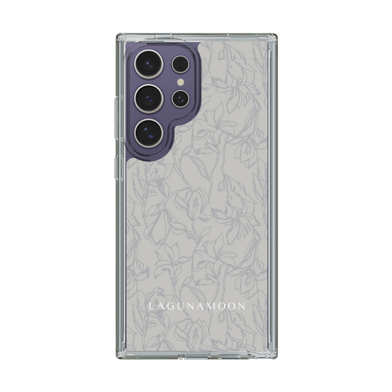 Slim Protection Case［ LAGUNAMOON - FlowerPattern - Grey ］