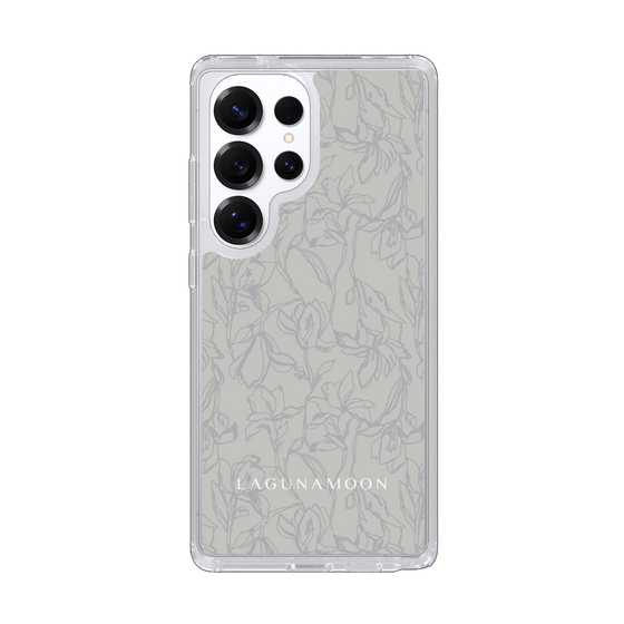 Slim Protection Case［ LAGUNAMOON - FlowerPattern - Grey ］