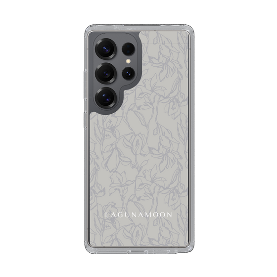 Slim Protection Case［ LAGUNAMOON - FlowerPattern - Grey ］