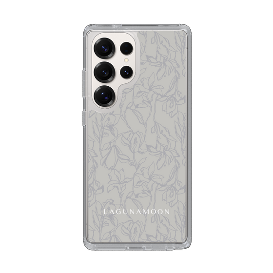 Slim Protection Case［ LAGUNAMOON - FlowerPattern - Grey ］