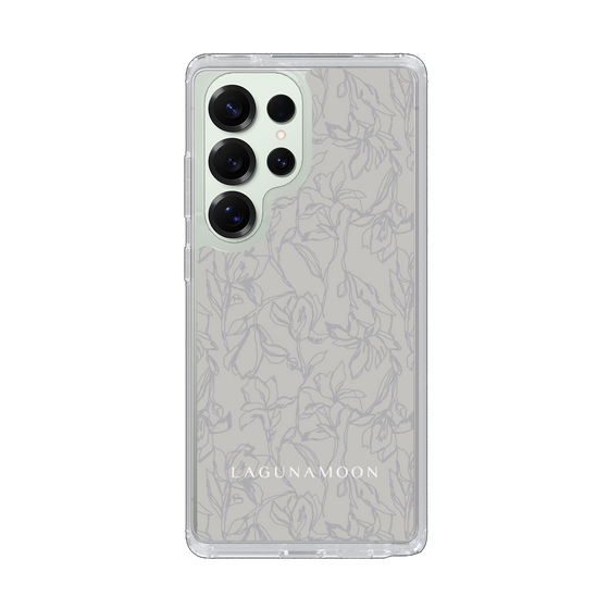 Slim Protection Case［ LAGUNAMOON - FlowerPattern - Grey ］