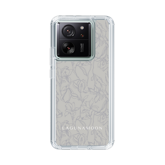 Slim Protection Case［ LAGUNAMOON - FlowerPattern - Grey ］