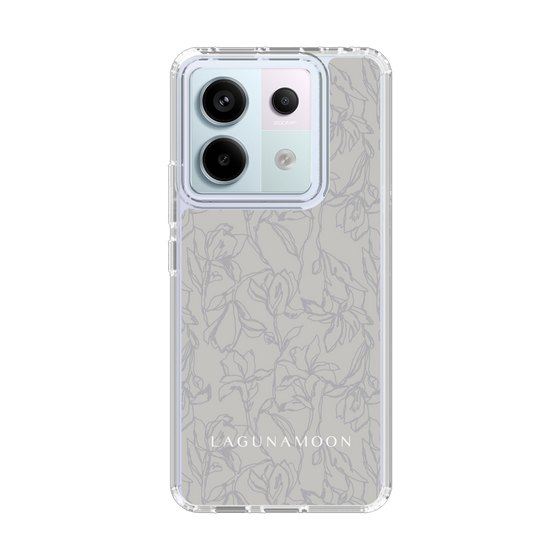 Slim Protection Case［ LAGUNAMOON - FlowerPattern - Grey ］