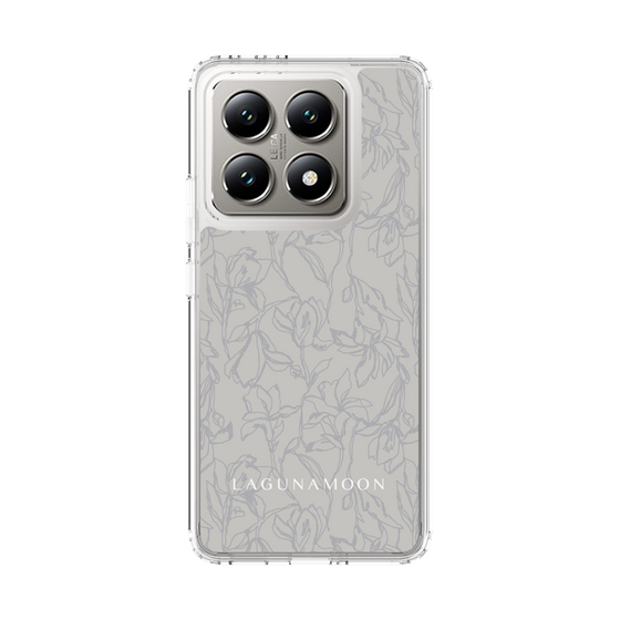 Slim Protection Case［ LAGUNAMOON - FlowerPattern - Grey ］