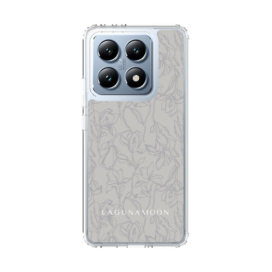 Slim Protection Case［ LAGUNAMOON - FlowerPattern - Grey ］