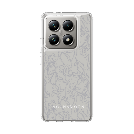 Slim Protection Case［ LAGUNAMOON - FlowerPattern - Grey ］