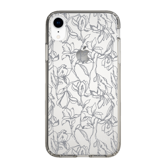 Slim Protection Case［ LAGUNAMOON - FlowerPattern - Clear×Grey ］
