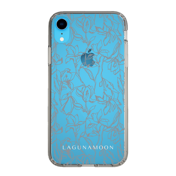 Slim Protection Case［ LAGUNAMOON - FlowerPattern - Clear×Grey ］