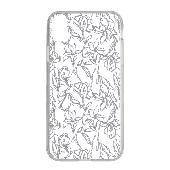 Slim Protection Case［ LAGUNAMOON - FlowerPattern - Clear×Grey ］