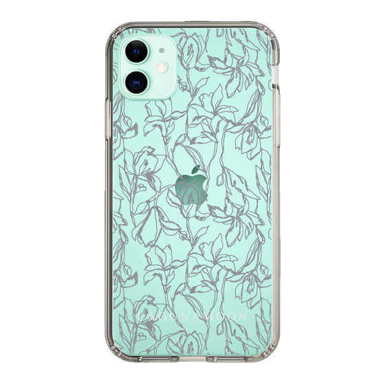 Slim Protection Case［ LAGUNAMOON - FlowerPattern - Clear×Grey ］