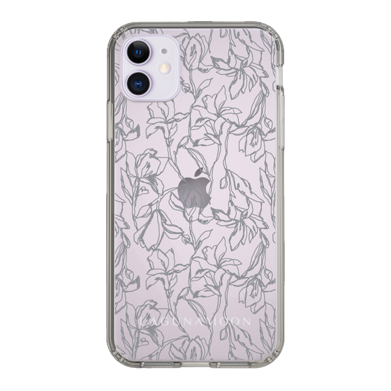 Slim Protection Case［ LAGUNAMOON - FlowerPattern - Clear×Grey ］