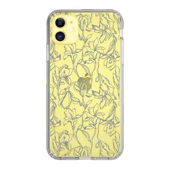 Slim Protection Case［ LAGUNAMOON - FlowerPattern - Clear×Grey ］