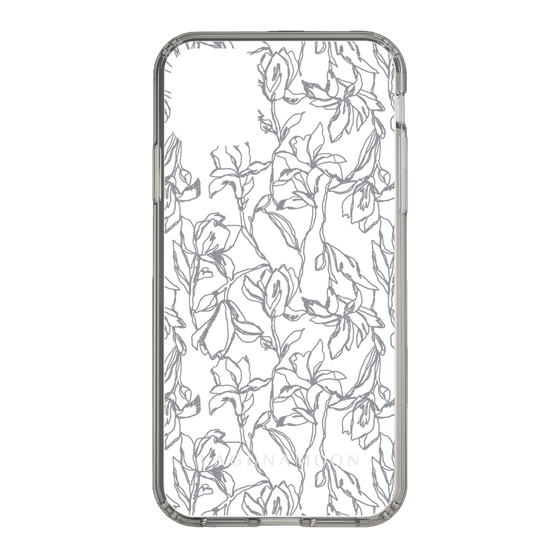 Slim Protection Case［ LAGUNAMOON - FlowerPattern - Clear×Grey ］