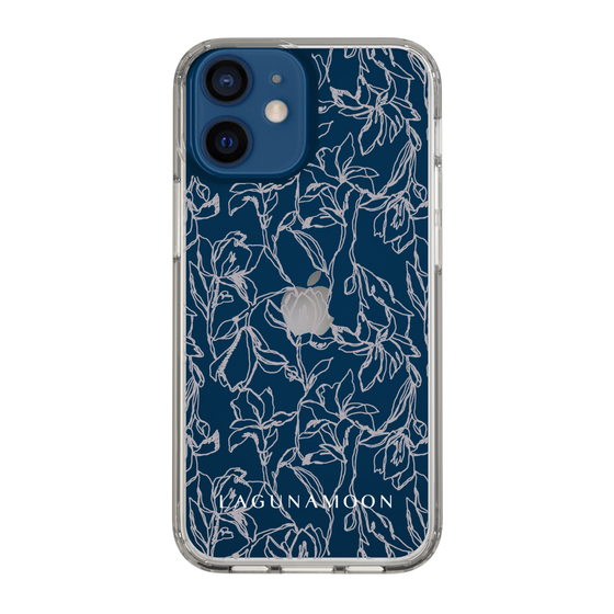 Slim Protection Case［ LAGUNAMOON - FlowerPattern - Clear×Grey ］