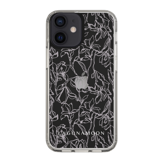 Slim Protection Case［ LAGUNAMOON - FlowerPattern - Clear×Grey ］