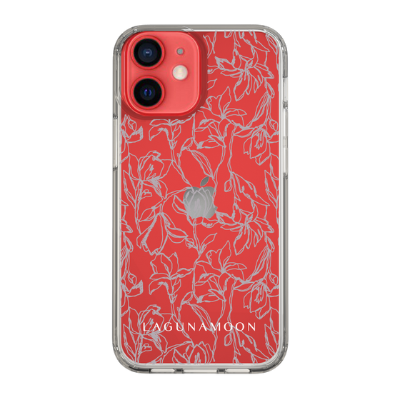 Slim Protection Case［ LAGUNAMOON - FlowerPattern - Clear×Grey ］