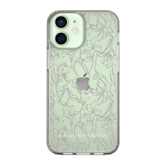 Slim Protection Case［ LAGUNAMOON - FlowerPattern - Clear×Grey ］