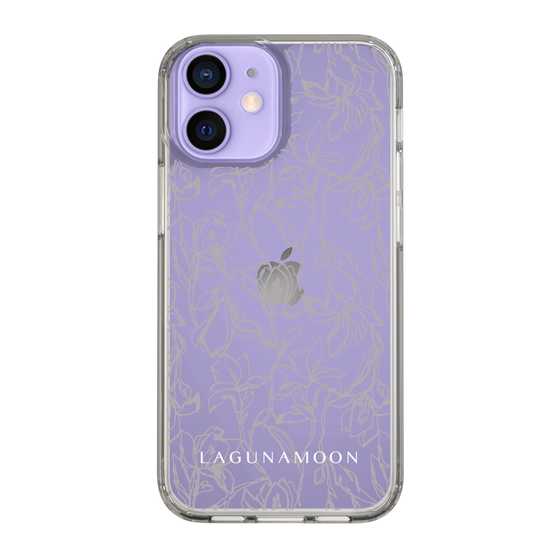 Slim Protection Case［ LAGUNAMOON - FlowerPattern - Clear×Grey ］