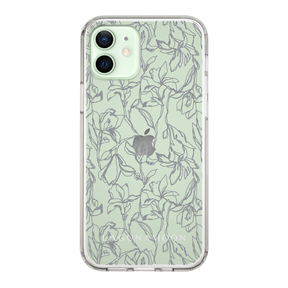 Slim Protection Case［ LAGUNAMOON - FlowerPattern - Clear×Grey ］